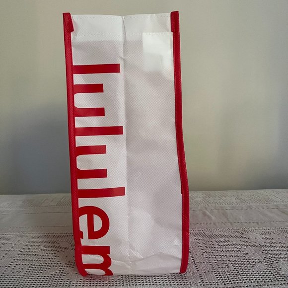 Lululemon red & white large reusable tote bag - Picture 2 of 7